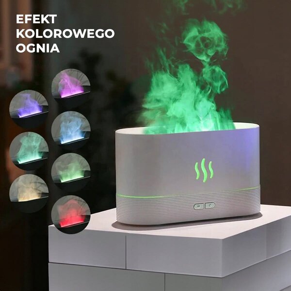 LED RGB difuzor vlažilec zraka in izparjevalnik eteričnih olj 180ml bel