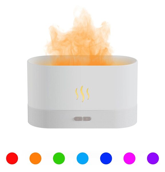 LED RGB difuzor vlažilec zraka in izparjevalnik eteričnih olj 180ml bel