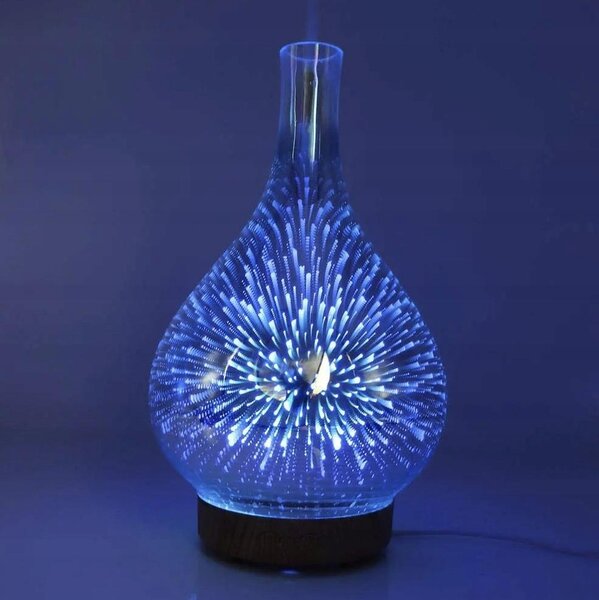 3v1 LED RGB steklen difuzor vlažilec zraka izparjevalnik in projektor 100ml + arome