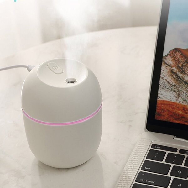 LED RGB mini vlažilec zraka difuzor 220ml bel
