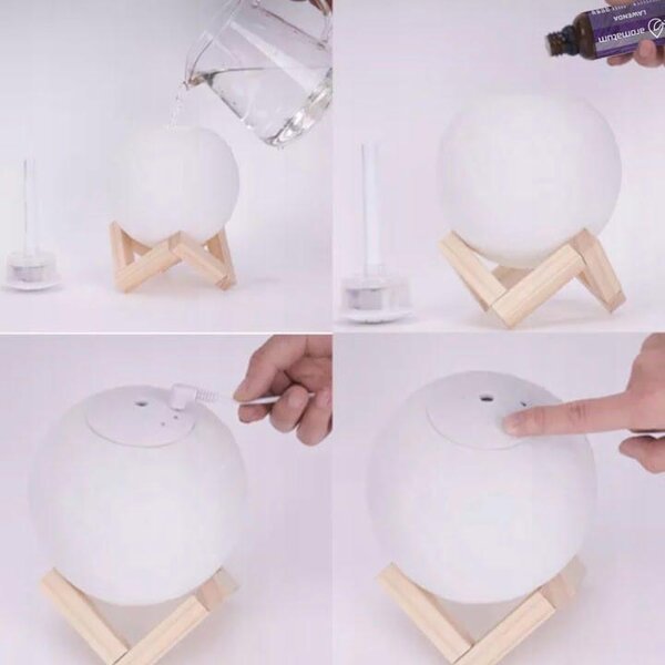 LED 3D luna vlažilec zraka difuzor 880ml touch