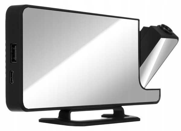 4v1 projekcijska budilka z LCD zaslonom in ogledalom črna