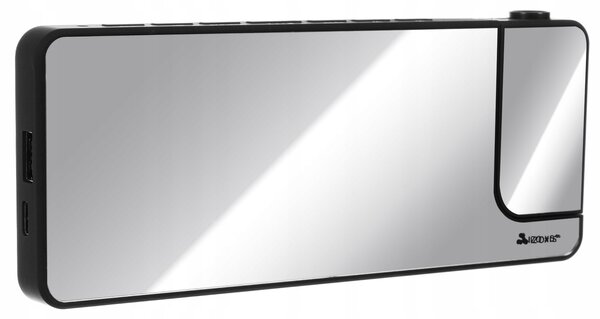 4v1 projekcijska budilka z LCD zaslonom in ogledalom črna