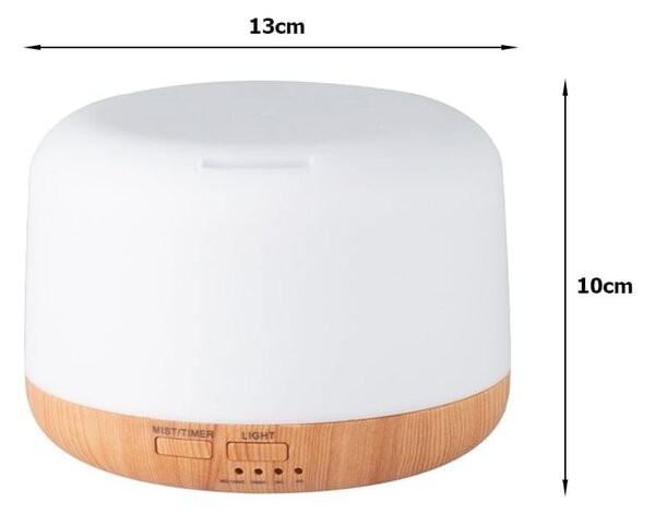 LED RGB aroma difuzor vlažilec zraka z daljinskim upravljalnikom 300ml rjav