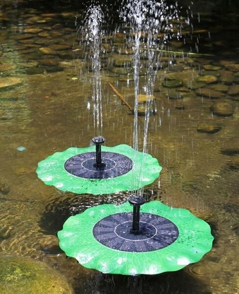 Solarna plavajoča vrtna fontana na listu - črpalka za ribnike