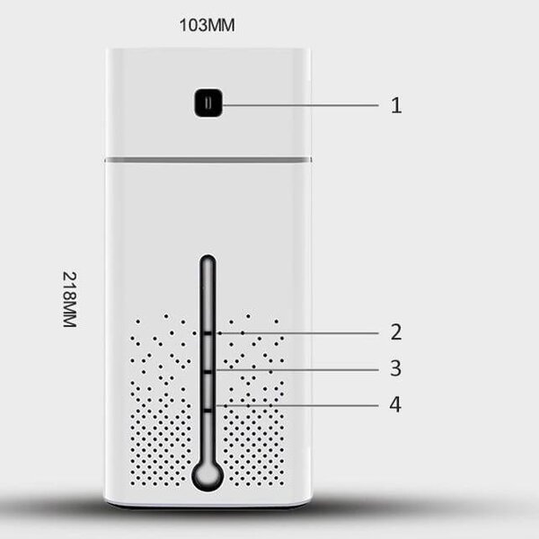 LED RGB vlažilec zraka difuzor 1000ml WATER CUBE
