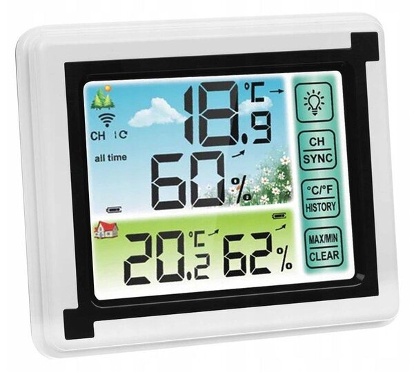 LCD brezžična vremenska postaja touch in zunanja enota