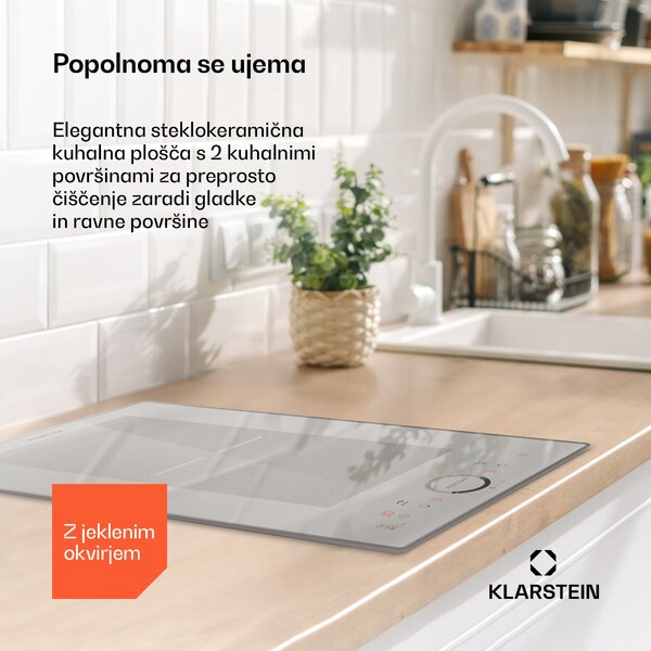 Klarstein Delicatessa Domino Prime, vgradna indukcijska plošča, 2 coni, 3500 W, samostojna