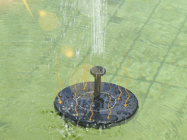 Solarna plavajoča vrtna fontana - črpalka za ribnike
