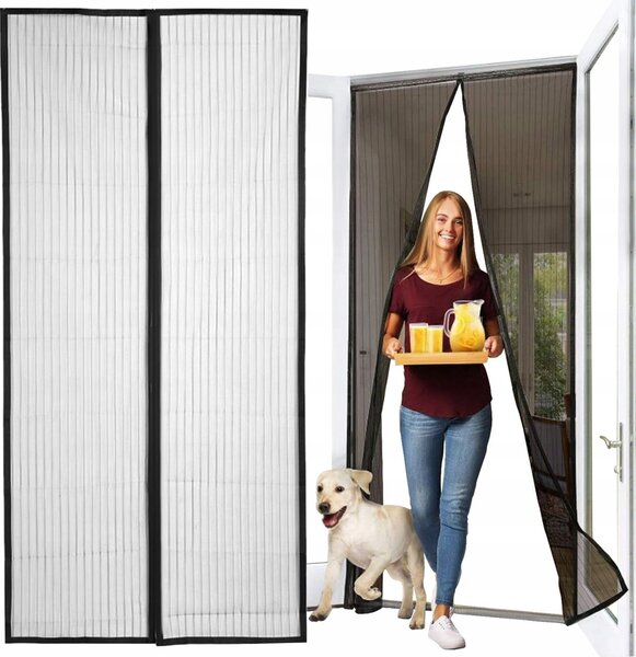 Univerzalna mreža z magneti - komarnik za vrata 100x210cm črna