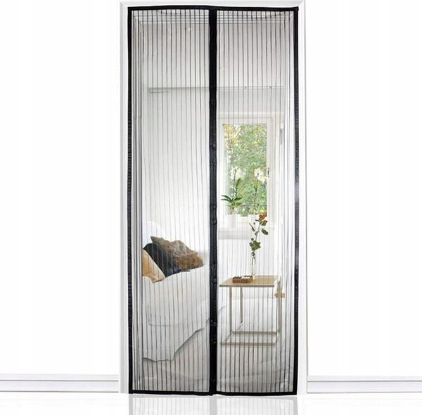 Univerzalna mreža z magneti - komarnik za vrata 100x210cm črna