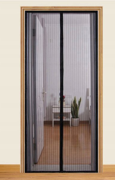 Univerzalna mreža z magneti - komarnik za vrata 100x210cm črna