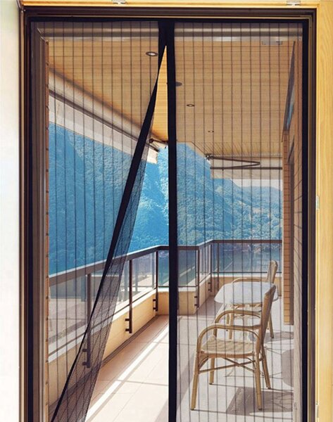 Univerzalna mreža z magneti - komarnik za vrata 100x210cm črna