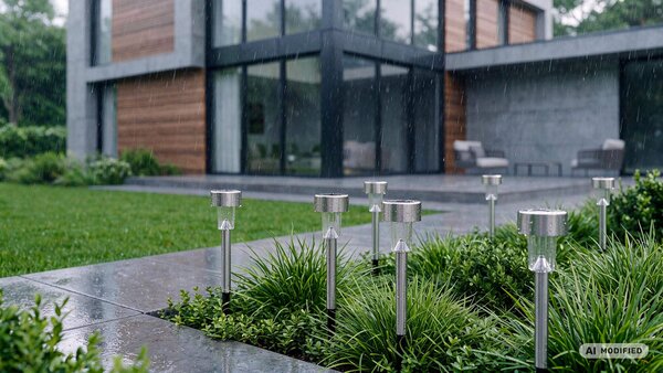 Sončne vrtne inox talne svetilke komplet 6 kosov