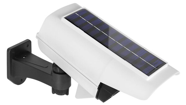Solarna LED lažna nadzorna kamera in svetilka s senzorjem gibanja bela