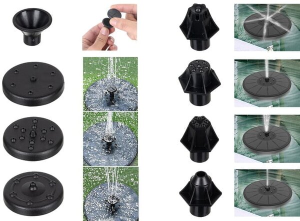 LED RGB solarna plavajoča vrtna fontana - črpalka za ribnike