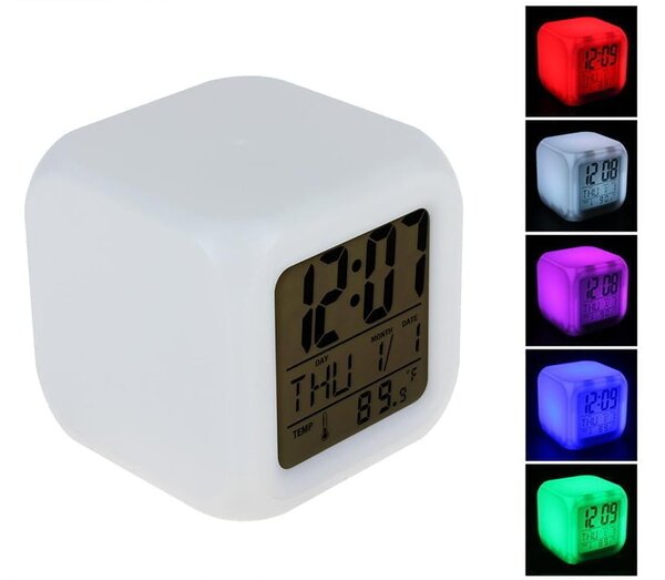 LCD LED RGB budilka in termometer