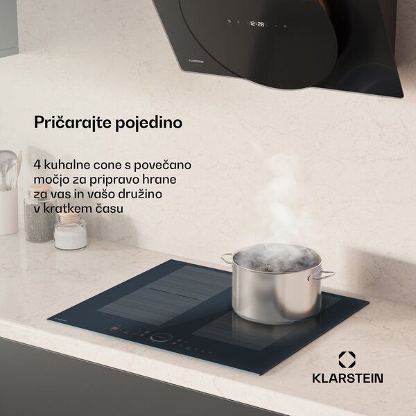 Klarstein Delicatessa 60 Flex vgradna indukcijska kuhalna plošča, 7000 W, Flexi cona, Booster, Indukcija