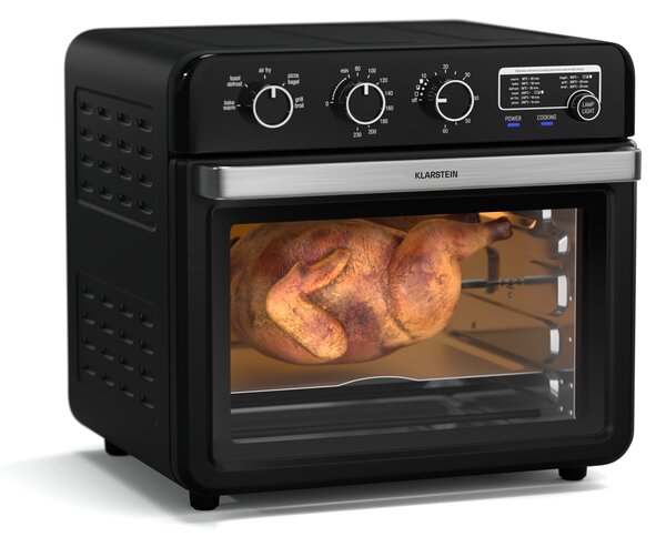 Klarstein Air Glaze air fryer, 2000 W, 34 litrov, panoramsko okno, z dodatnim kompletom pripomočkov