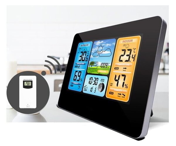 LCD brezžična vremenska postaja + zunanja enota