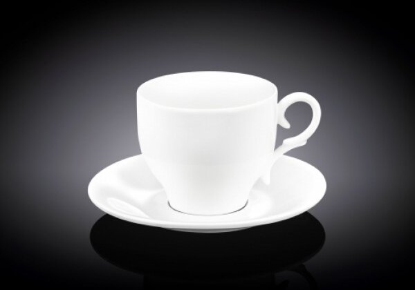 Set 2 Skodelic in Podstavkov, Porcelan, 220ml