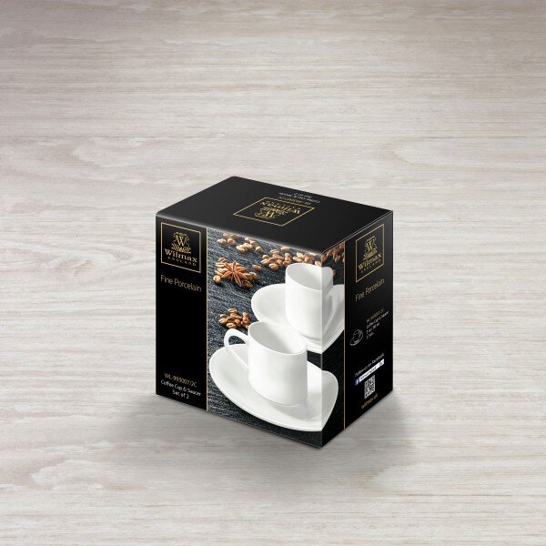 Set 2 Skodelic n Podstavkov, Porcelan, 90ml
