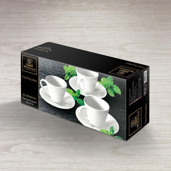 Set 2 Skodelic in Podstavkov, Porcelan, 180ml