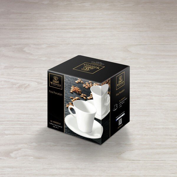 Set 2 Skodelic in Podstavkov, Porcelan, 160ml
