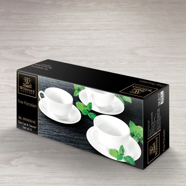 Set 2 Skodelic in Podstavkov, Porcelan, 250ml