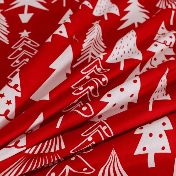 Rjuha in prevleka za vzglavnik CHRISTMAS TREES, rdeča Dimenzije: 50 x 70 cm | 140 x 240 cm