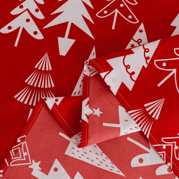 Rjuha in prevleka za vzglavnik CHRISTMAS TREES, rdeča Dimenzije: 50 x 70 cm | 140 x 240 cm