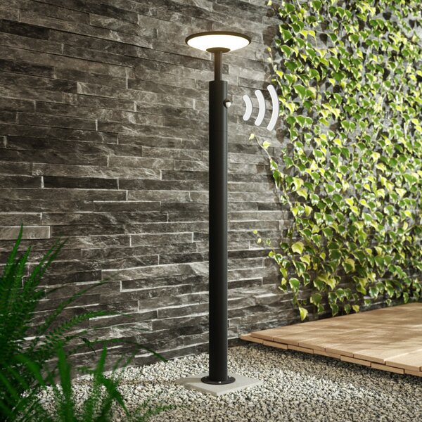 Lucande Fenia LED stenska svetilka, 100 cm, senzor, IP54, antracit, Črna, Aluminij, Sodobni