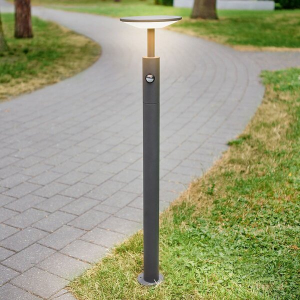 Lucande Fenia LED stenska svetilka, 100 cm, senzor, IP54, antracit, Črna, Aluminij, Sodobni