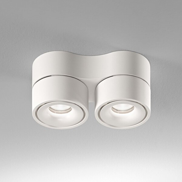 Egger Licht DLS LED stropni reflektor Clippo Duo, 2-svetlobni, beli, 2.700K, zatemnjen, Bela, Študija / pisarna, Kovina, Sodobni