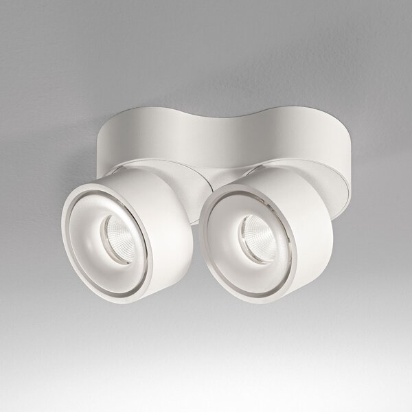 Egger Licht DLS LED stropni reflektor Clippo Duo, 2-svetlobni, beli, 2.700K, zatemnjen, Bela, Študija / pisarna, Kovina, Sodobni
