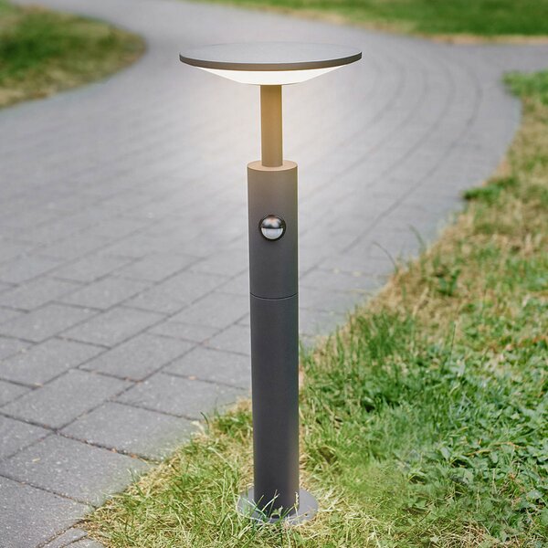 Lucande Fenia LED stenska svetilka, 60 cm, senzor, IP54, antracit, Črna, Aluminij, Sodobni