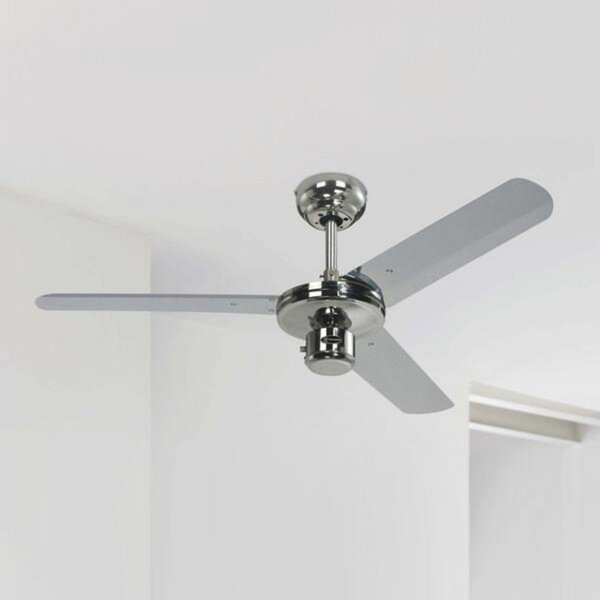 Westinghouse Stropni ventilator Industrial, krom, tiho delovanje, 122 cm, Siva, Kovina, Sodobni