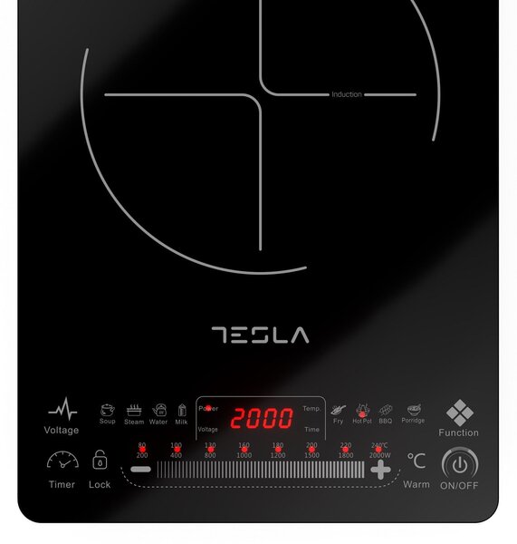 2000W samostojni indukcijski kuhalnik LED touch z drsnim krmiljenjem