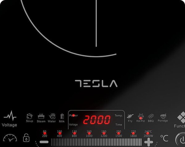 2000W samostojni indukcijski kuhalnik LED touch z drsnim krmiljenjem