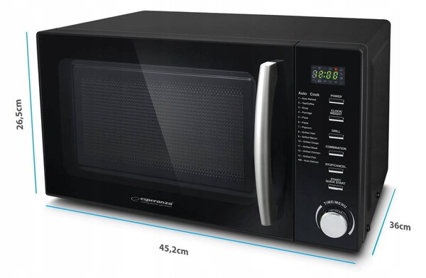 1200W LCD mikrovalovna pečica + žar 20L COCINERO