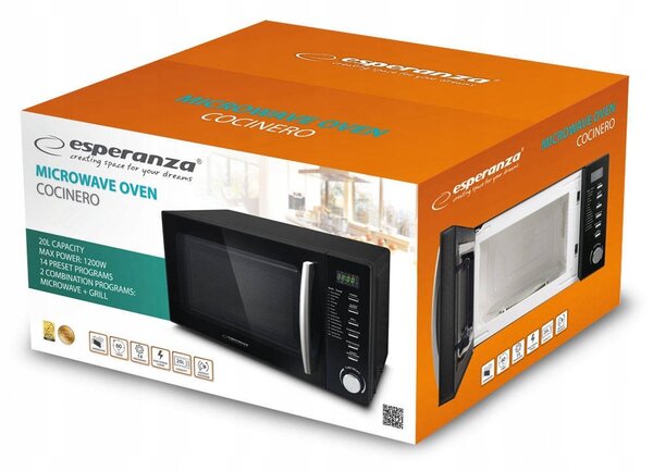 1200W LCD mikrovalovna pečica + žar 20L COCINERO