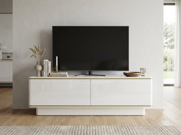 TV omarica ALVIN 135 cm, bela/zlata