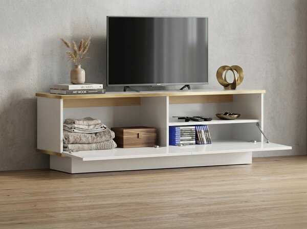 TV omarica ALVIN 135 cm, bela/zlata