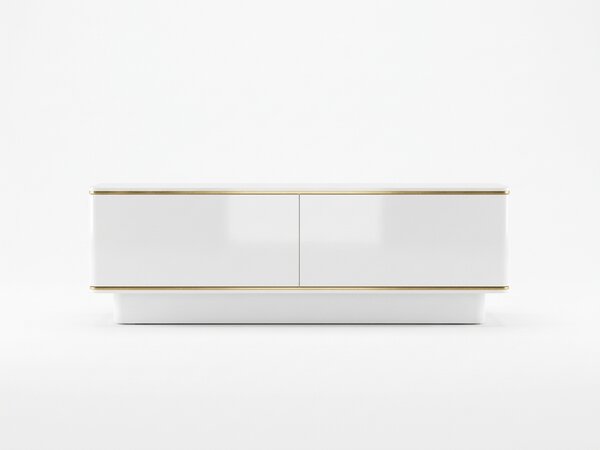 TV omarica ALVIN 135 cm, bela/zlata