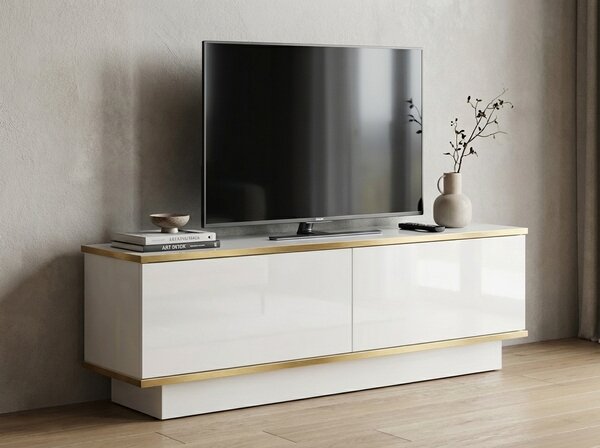 TV omarica ALVIN 135 cm, bela/zlata