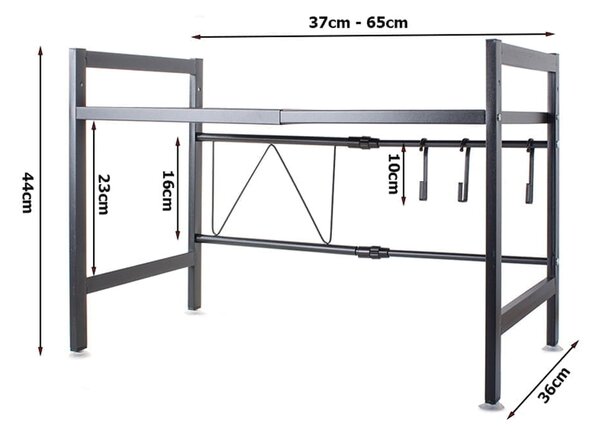 Univerzalno nastavljivo kovinsko stojalo za mikrovalovno pečico do 65cm