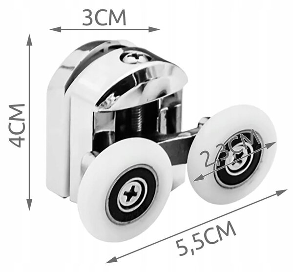 8x inox nadomestna kolesca za tuš kabino