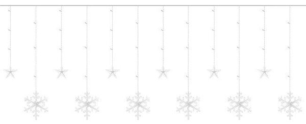Novoletne lučke zavesa 138 LED RGB večbarvne 2,5m snežinke 8 funkcij