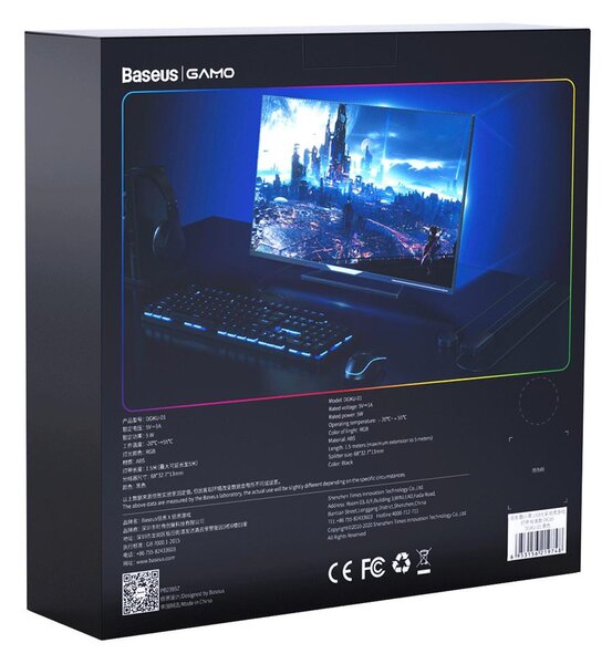 Baseus set USB LED trak RGB 1,5m črn + daljinski upravljalnik