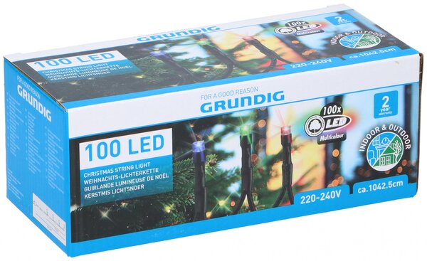 Novoletne lučke veriga 100 LED RGB barvne 7,5m zunanje AKCIJA